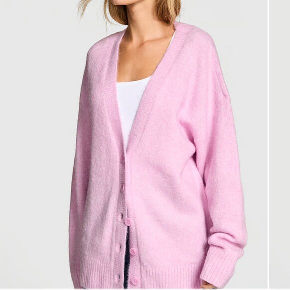 PINK Victoria's Secret Not Your Boyfriend’s Oversized Cardigan - Large - Picture 1 of 6